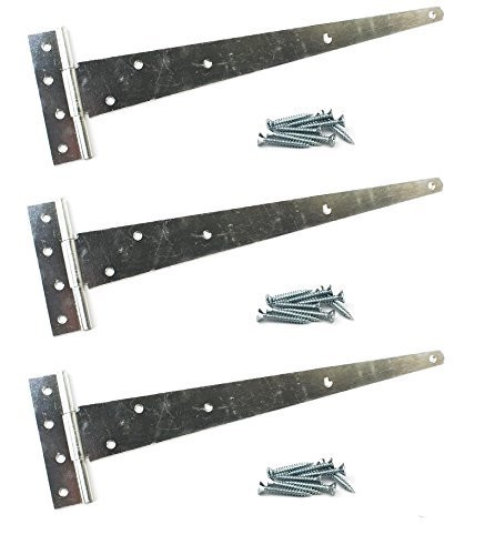 Galvanised tee hinges - 3x,