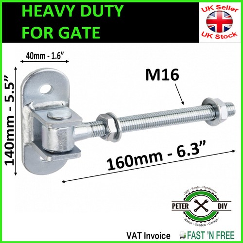 Gate hinge heavy - duty, m16